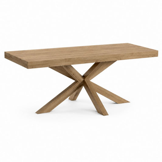 Table à manger rectangulaire en chêne massif naturel 200 x 100 x 75 cm