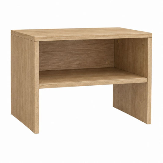 Table de chevet avec niche ouverte chêne clair en panneaux de particules 40 x 36 x 45 cm